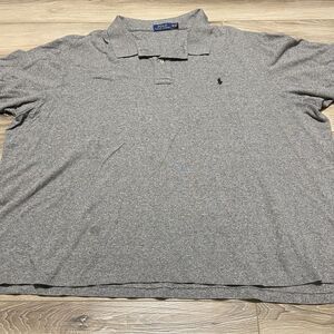 Polo Ralph Lauren Polo Shirt Mens 4XB Big Grey Pony Casual Basic Short‎ Sleeve